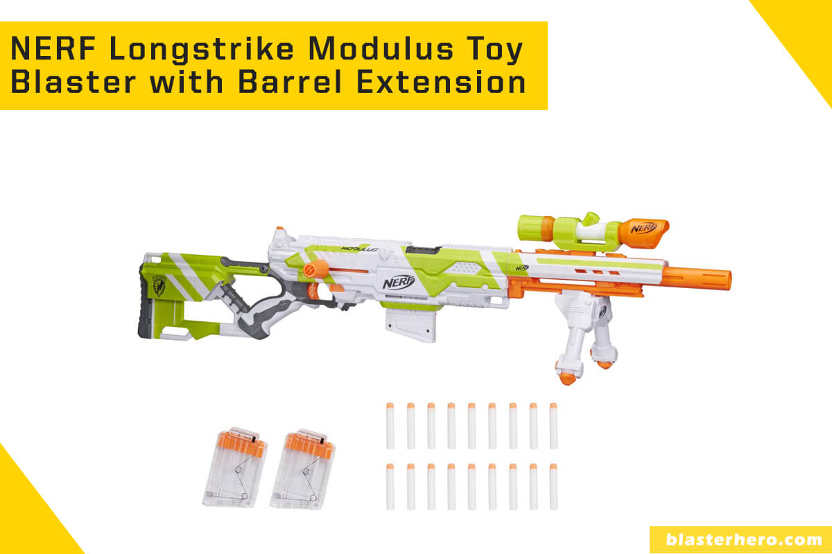 NERF Longstrike Modulus Toy Blaster with Barrel Extension.