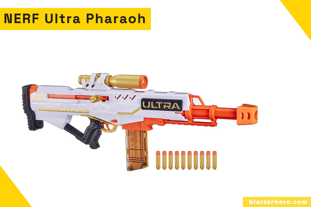 NERF Ultra Pharaoh Blaster with Premium Gold Accents.