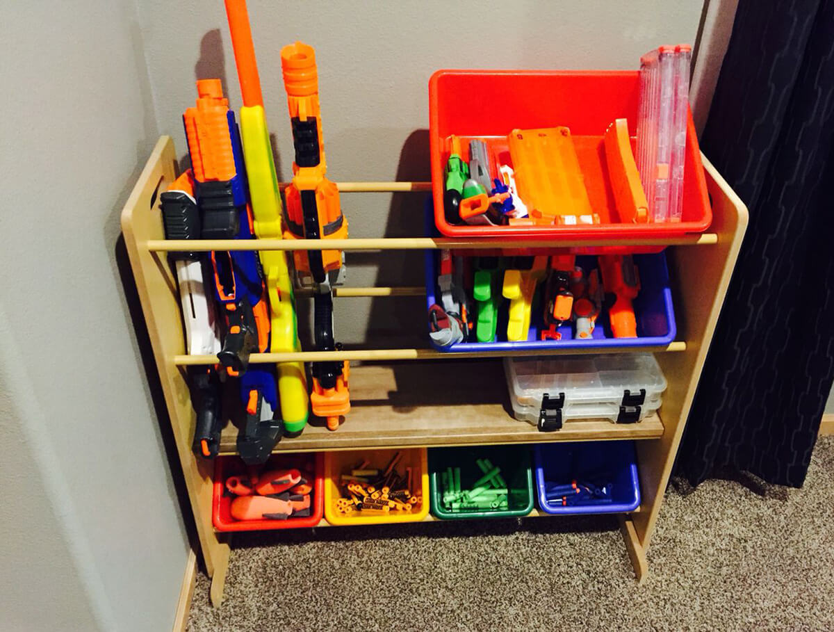 Store Your Nerf Guns in Bins or Storage Crates.
